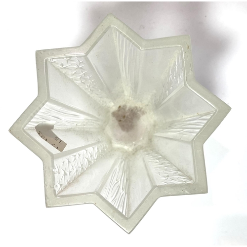 536 - René Lalique:  a tapering star shaped glass vase, height 10cm