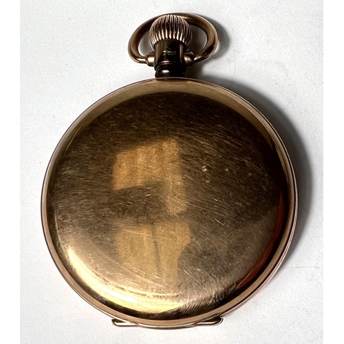 648 - A 9 carat hallmarked gold keyless hunter pocket watch by Waltham, gross weight 98gm (appears to work... 