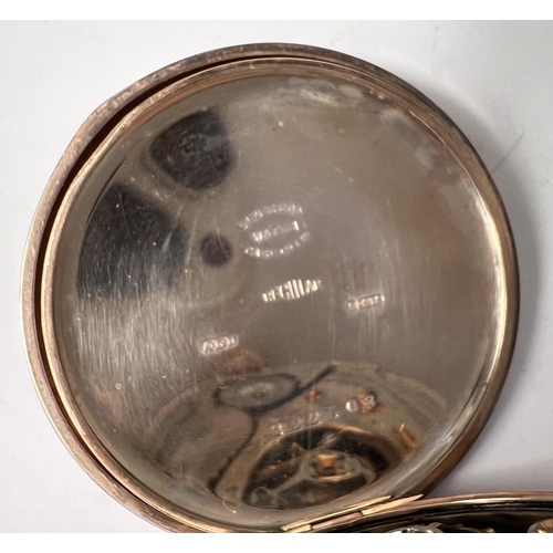 648 - A 9 carat hallmarked gold keyless hunter pocket watch by Waltham, gross weight 98gm (appears to work... 