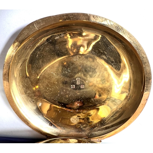 730 - An 18 carat hallmarked gold keyless hunter pocket watch, quarter repeating with 4 subsidiary dials i... 