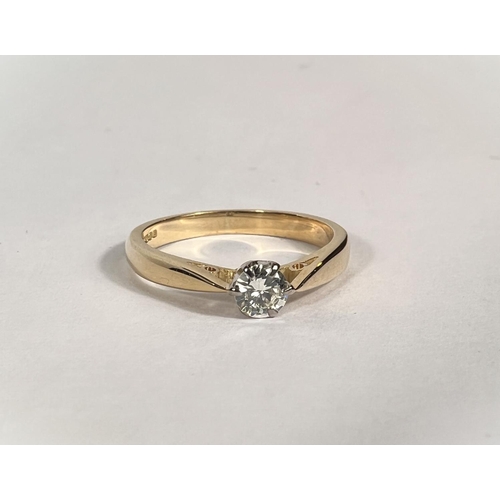 766 - An 18ct hallmarked gold diamond solitaire ring, stone approx. 4mm diameter, 2.7gms size 'J'