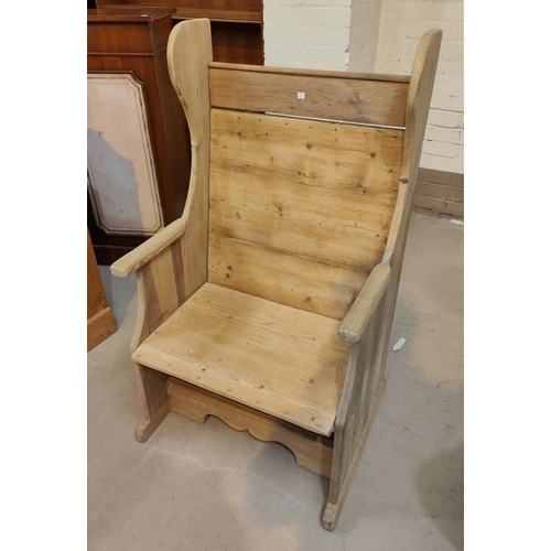 952 - A pine 'lambing chair'; a child's vintage chair