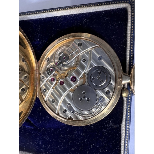 732 - A gent's 18 carat hallmarked gold open faced dress watch, inscribed, gross weight 45.75gm (ticks, no... 