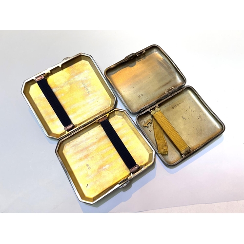 621 - Two hallmarked silver engine turned cigarette cases, Birmingham 1925 & 28