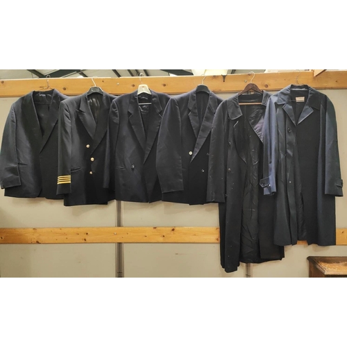 175 - Four Vintage British Airways blazers one with stripped cuffs two British Airways long coats and a BA... 