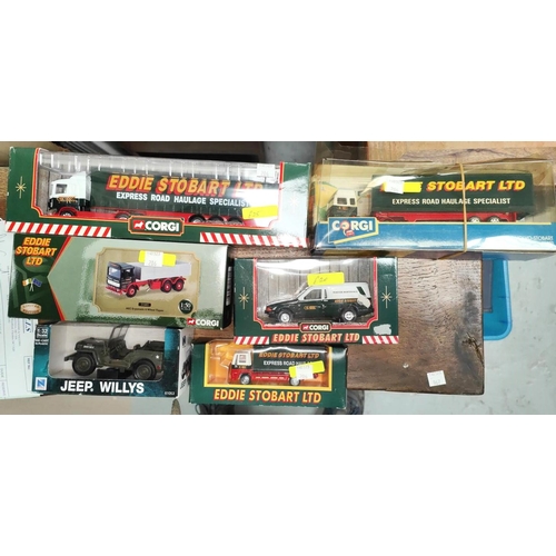 206 - Five Eddie Stobart Corgi diecast vehicles including limited edition 21601, Scania Curtainside Traile... 