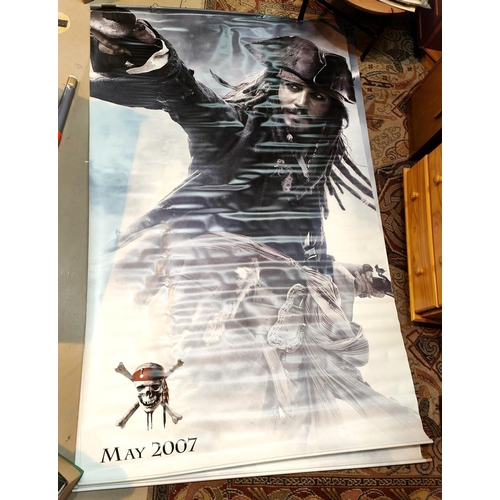 316 - Two large Cinema display Pirates of the Caribbean At Worlds End Character posters Jack Sparrow and W... 