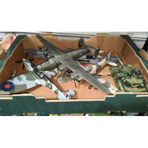 325C - Two scratch built dioramas one a meal time at camp, the other a tank crew needing a break and a sele... 