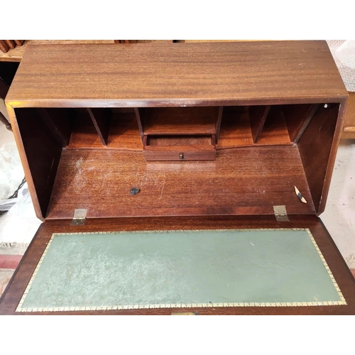 935 - A reproduction mahogany fall front bureau with 2 drawers under