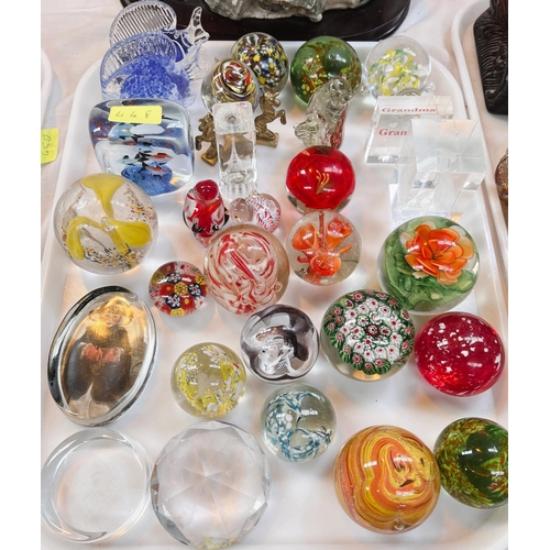 448 - A selection of various paperweights etc