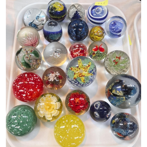 449 - A selection of various paperweights etc