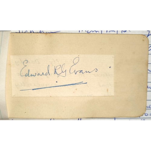 393B - A mounted pen signature of Admiral and Antarctic Explorer Edward Evans 1st Baron Montevary &nbs... 