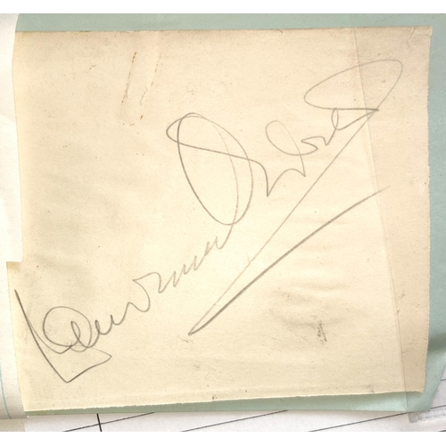 394A - A mounted signature by Lawrence Olivier in pencil