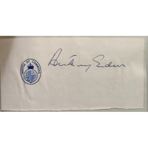 397A - An autograph album containing a selection of mid 20th century autographs including Anthony Eden and ... 