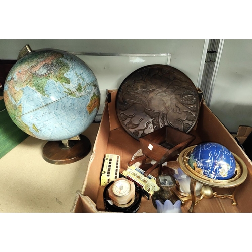 7 - A world globe and other decorative items