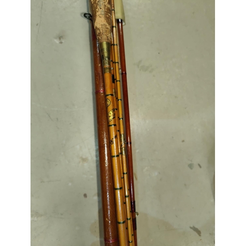 181 - A 3 section split cane fly rod by John Macpherson, Inverness; a 2 section 8.5 foot rod; a 3 section ... 