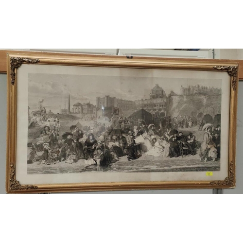 131 - A large Victorian print of 'Life at Sea-side' Ramsgate after W. F. Frith gilt framed and glazed 117x... 