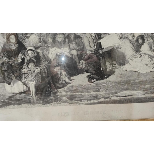 131 - A large Victorian print of 'Life at Sea-side' Ramsgate after W. F. Frith gilt framed and glazed 117x... 