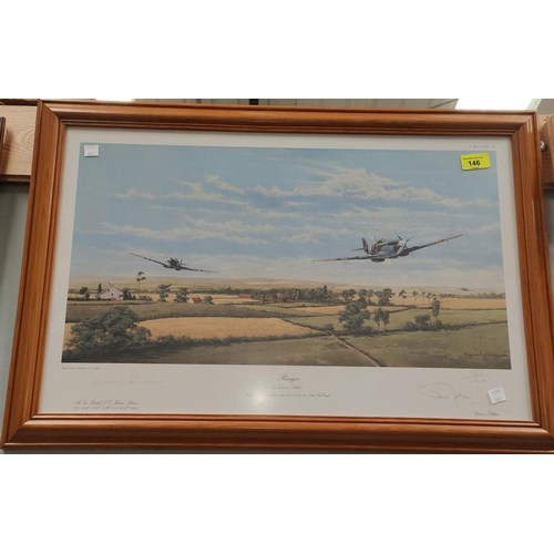 146 - 'Rangers' a signed limited edition print of spitfires by Graeme Lothian, singed in pencil by the art... 