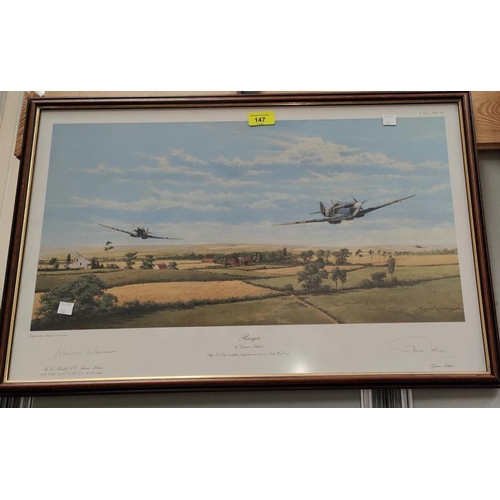 147 - 'Rangers' a signed limited edition print of spitfires by Graeme Lothian, singed in pencil by the art... 