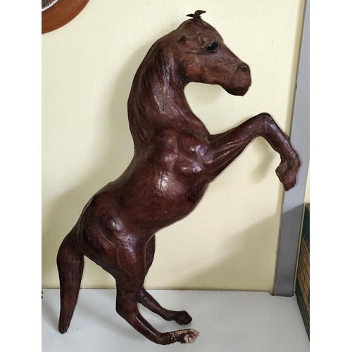 356A - A leather model of a small horse with glass eyes