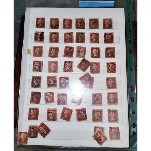 371A - A collection of penny red stamps on 2 sheets