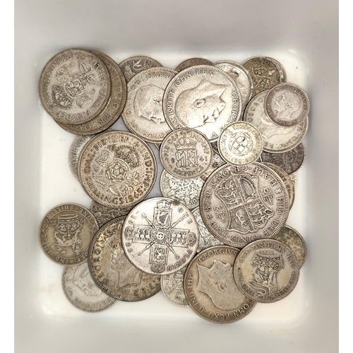 381 - A selection of GB pre 1947 silver coins, various denominations, 6.6oz