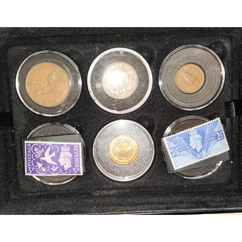 384 - A D-Day 75th Anniversary coin set with denominations 1/4d - 2s. 6d