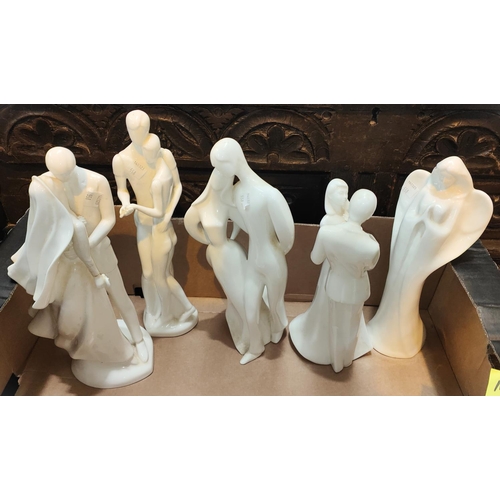 558 - Five Royal Doulton 'Images' figures:  Lovers; Angel; Congratulations; First Love & Wedding ... 