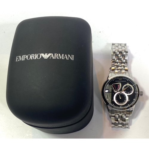 718A - A boxed Emporio Armani Meccanico automatic gent's wristwatch with stainless steel bracelet