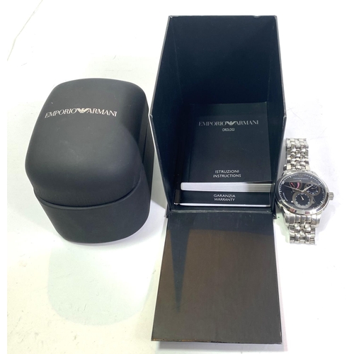 718A - A boxed Emporio Armani Meccanico automatic gent's wristwatch with stainless steel bracelet