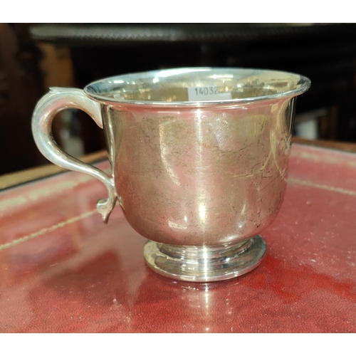 666B - A hall marked silver cup 3.4oz