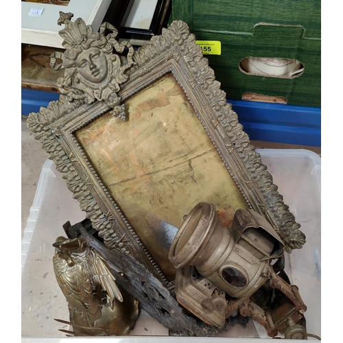 73E - A brass picture frame other collectables