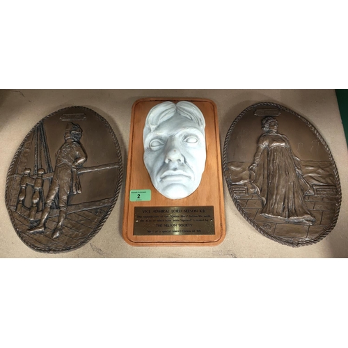 2 - A Nelson Society limited edition reproduction of 'The Queen Mary' Life mask for Lord Nelson 3 of 100... 