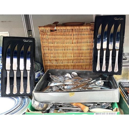 6 - Two boxed set of Paul Welch steak knives, similar Old hall modernist cutlery and other similar utens... 