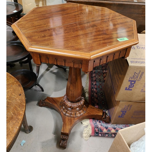 1037 - A mahogany octagonal occasional table 