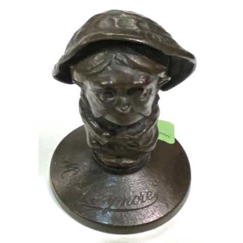 171 - Mrs Maymore, a bronze paperweight May and Padmore Xmas 1925, 8cm