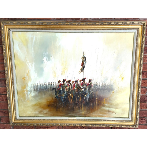 808A - Ben Maile: A very large and impressive atmospheric Napoleonic period military oil on canvas, Royal S... 