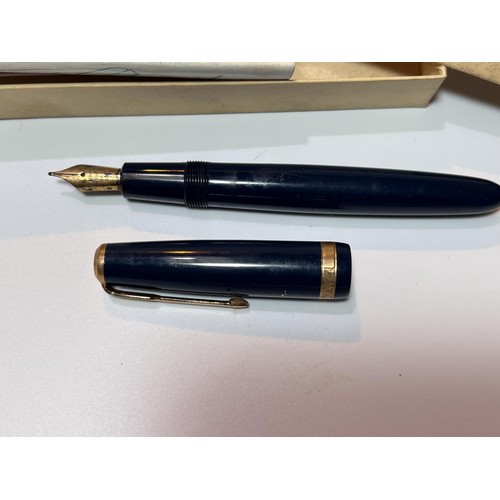 20 - A vintage blue Parker fountain pen, in box; a selection of decorative cufflinks including one silver... 