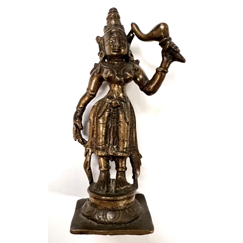 389 - A 19th century brass figure of an Indian deity height 12cm