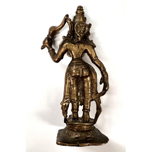 389 - A 19th century brass figure of an Indian deity height 12cm