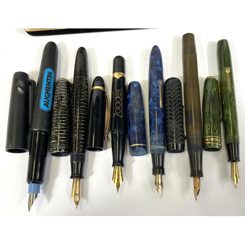 156 - A collection of vintage fountain pens:  Conway Stewart; etc.