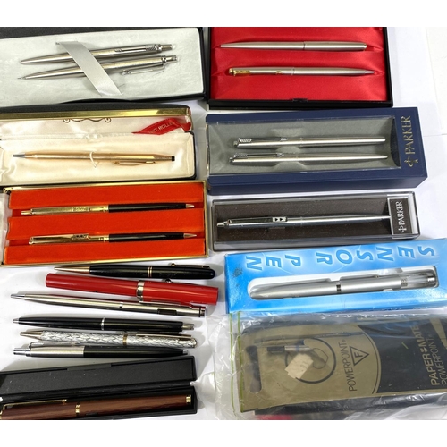 157 - A collection of ballpoint pens:  Schaeffer; Parker; Cross; etc.