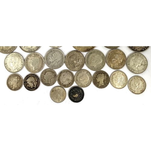 229 - A selection of GB and foreign silver coins including a 1925 Peace Dollar, 2 x 1935 crowns and a 1937... 