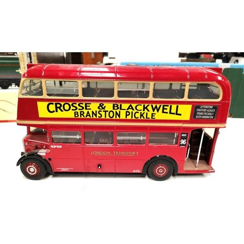 293 - A Sun Star 1:24 scale double decker red London bus with advertising panels for Crosse & Blackwel... 