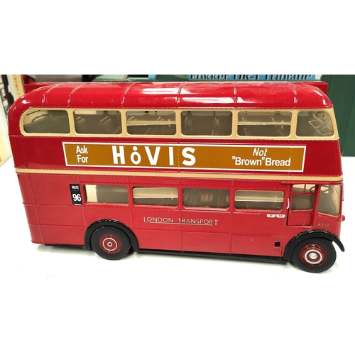 293 - A Sun Star 1:24 scale double decker red London bus with advertising panels for Crosse & Blackwel... 