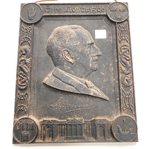 37 - A bronzed plaque:  Barbier & Benard, manufacturers of lenses for lighthouses; a cast iron p... 