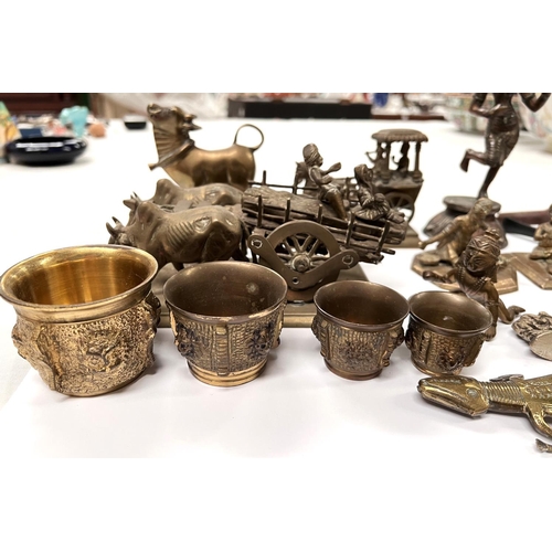 390D - A selection of Indian and other metalware pipes etc