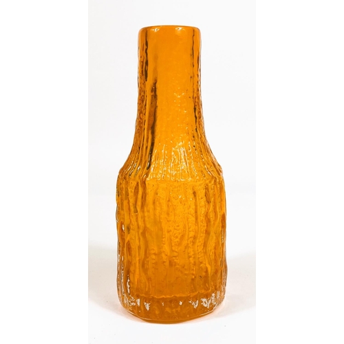 464 - WHITEFRIARS GLASS: A Whitefriars glass 'bottle' vase with textured effect to the body, in tangerine,... 