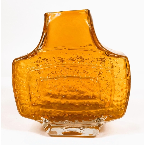 465 - WHITEFRIARS GLASS: a Whitefriars 'TV' vase No 9677 with textured surface in tangerine, by Geoffrey B... 